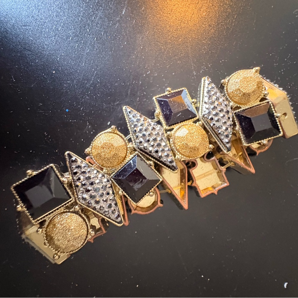 Chic Gold and Black Statement Bracelet